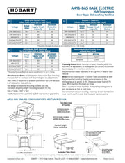 Hobart AM16-BAS-4 Standard 17 Inch Opening High Temp Sanitizing Door Style Dishwasher Single Tank 480 Volts 3 Phase