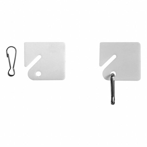 Approved Vendor 33J888 Key Tag, 100 Key Tags, Square-Slotted, White, # Label, 1 5/8 in Overall Ht, 100 PK