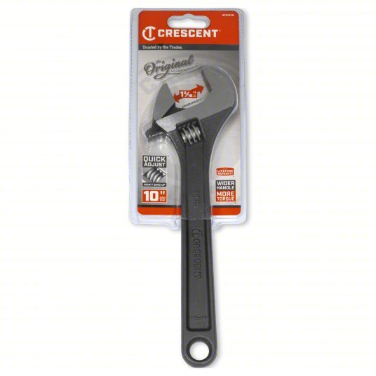 Crescent AT210VS Adjustable Wrench Alloy Steel, Black Oxide, 10 in Overall Lg, 1 5/16 in Jaw Capacity