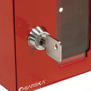 Barska AX11838 Key Box 1 Key Capacity, Single Key Lock, Steel, Red, 4 in Ht, 4 in Wd, 2 in Dp, Wall Mount