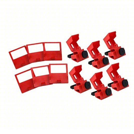 Brady 65966 Single Pole Breaker Lockout Clamp-On, For 480/600V AC Volt, 6 PK