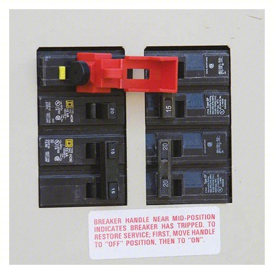 Brady 65966 Single Pole Breaker Lockout Clamp-On, For 480/600V AC Volt, 6 PK