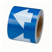 Brady 91289 Arrow Tape Blue, White, 4 in Wd, 90 ft Roll Lg