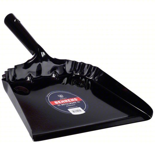 Behrens BS810 Handheld Dust Pan Steel, 4 1/2 in Handle Lg, 11 3/4 in Wd, 13 1/2 in Dp, Black