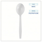 Boardwalk BWKSSHWPPWIW Disposable Soup Spoon White, Heavy-Wt, Plastic, Wrapped, 1,000 PK