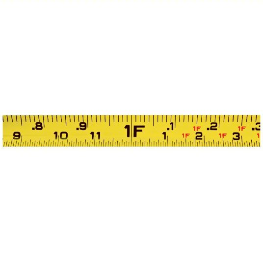 Keson PGT181033V Tape Measure Inch/Engineer's Scale, Nonmagnetic Single Hook Tip, Plastic, 33 ft, Std Blade