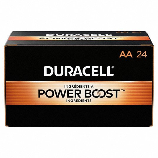 Duracell MN1500BKD Coppertop AA Alkaline Battery, 1.5V DC, 24 Pack