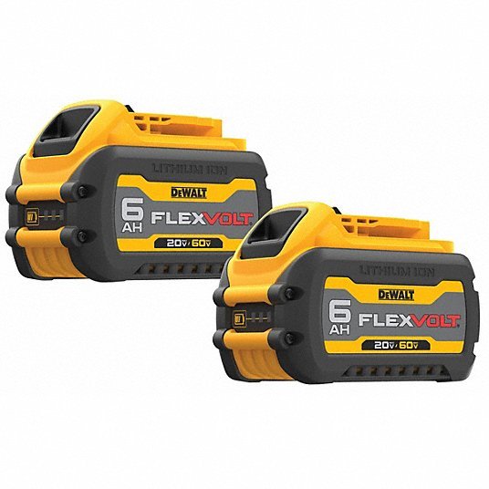 DeWalt DCB606-2 20V DC/60V DC/120V DCV Li-Ion Battery, 6Ah Capacity, 2-Piece