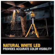 Dewalt DCL079R1 Cordless Tripod Light 20V MAX, Battery Included, 3,000 lm Max., 3 Modes, 88 in Max. Ht