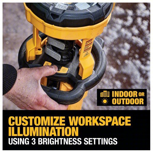 Dewalt DCL079R1 Cordless Tripod Light 20V MAX, Battery Included, 3,000 lm Max., 3 Modes, 88 in Max. Ht