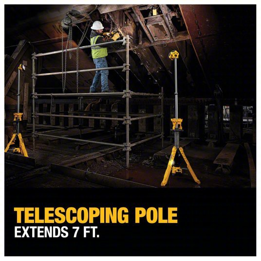 Dewalt DCL079R1 Cordless Tripod Light 20V MAX, Battery Included, 3,000 lm Max., 3 Modes, 88 in Max. Ht