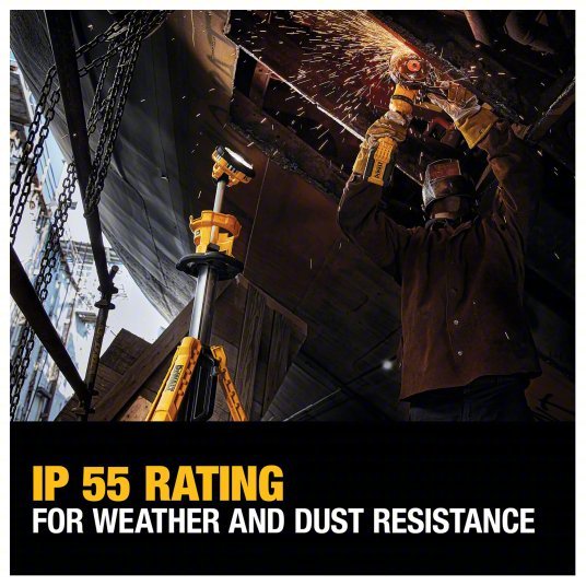 Dewalt DCL079R1 Cordless Tripod Light 20V MAX, Battery Included, 3,000 lm Max., 3 Modes, 88 in Max. Ht
