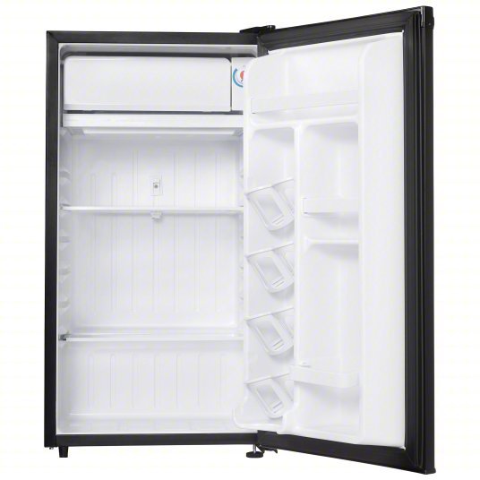 Danby DCR032A2BDD Mini Refrigerator with Freezer Section Black, 3.2 cu ft Total Capacity, 2 Shelves