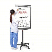 Mastervision EA48062119 Dry Erase Board Mobile/Casters, 42 in Dry Erase Ht, 29 1/2 in Dry Erase Wd, 27 in Dp, Black, White