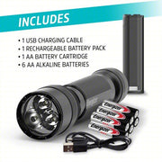 Energizer ENYMHT61 Flashlight Rechargeable, 1,200 lm Max Brightness, USB Cord Charger Included, Black - Redwood.KV797EY3