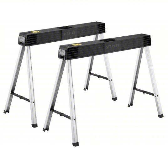 Stanley STST11151 Folding Sawhorse Fixed Ht, Plastic, 40 3/4 in Overall Wd, 750 lb Overall Load Capacity