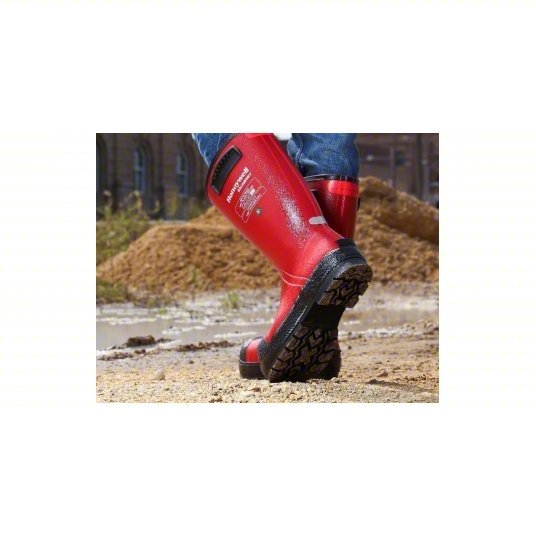 Salisbury 52000 08-ES Dielectric Rubber Boots, Electrigrip Non Slip Sole, Red, 8