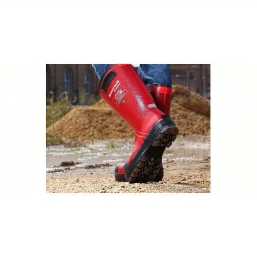 Salisbury 52000 08-ES Dielectric Rubber Boots, Electrigrip Non Slip Sole, Red, 8