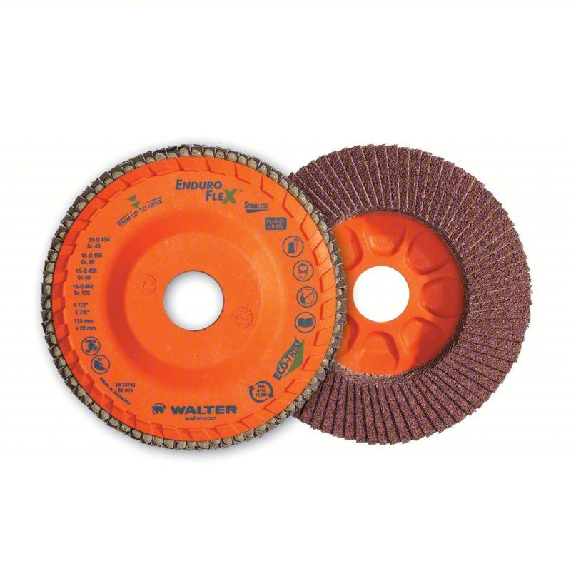Walter 15R706 Flap Disc Type 27, 7 in x 7/8 in, Zirconia Alumina, 60 Grit PK10
