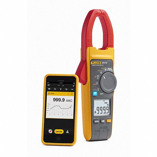 FLUKE-376 FC/WWG Digital Clamp Meter TRMS, CAT III 1000V/CAT IV 600V, 2,500 A Max AC Current Measurement