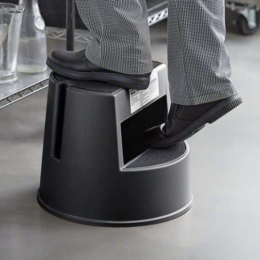 Rubbermaid FG252300BLA Step Stool, 350 lb. Capacity, Plastic, Black