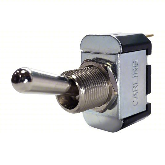 Carling 6FC54-73 Toggle Switch, SPDT, 3 Connections, Momentary On/Off/Momentary On, 3/4 hp, 10A @ 250V AC