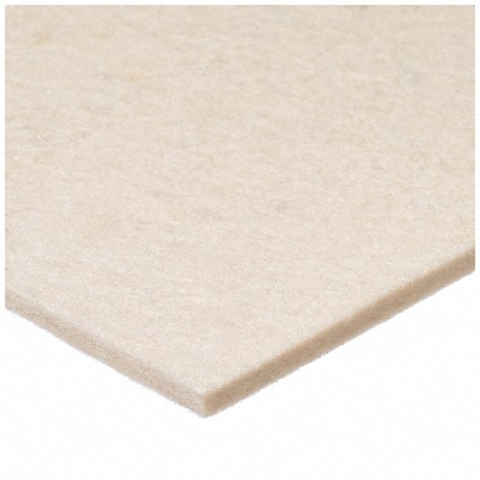 USA Industrials BULK-FS-F1-52 Wool Felt Strip 2 in W x 10 ft L, 1/2 in Thick, F1, Plain Backing, Off White, 95% Wool Content, 35A