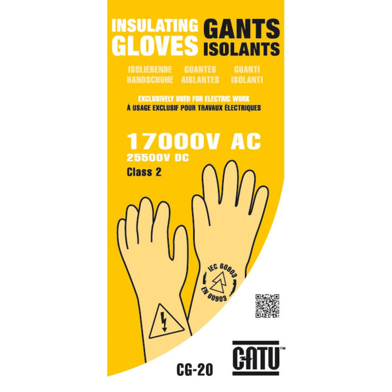 Catu CG-2-11-NR Latex Electrical Insulating Gloves class 2 - 17 000 V AC PK2