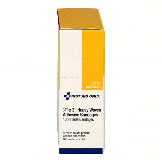First Aid Only H119 Adhesive Bandage Strip Bandages, 3/4 in Wd, 3 in Lg, Not Metal Detectable, Fabric
