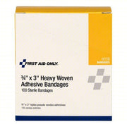 First Aid Only H119 Adhesive Bandage Strip Bandages, 3/4 in Wd, 3 in Lg, Not Metal Detectable, Fabric
