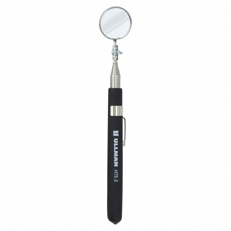 Ullman HTE-2 Inspection Mirror: 1 1/4 in Dia Mirror Size, Glass, Round