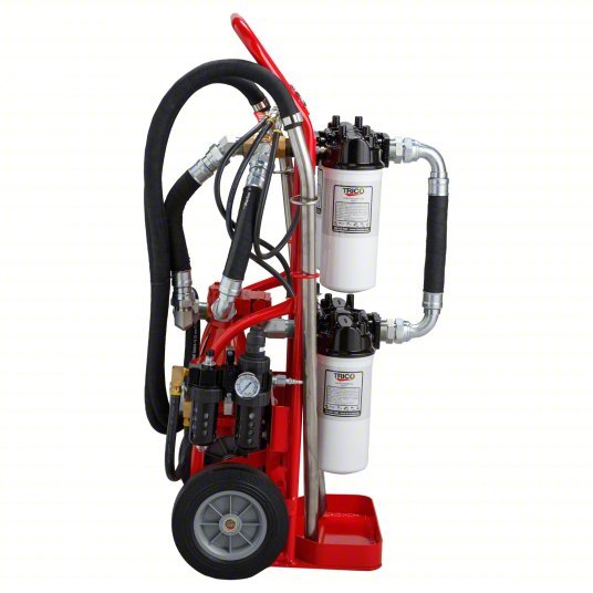 Trico 36933 Hydraulic Oil Filter Cart 3 gpm Max. Flow, 100 psi Max. Pressure, 4 hp Motor, Pneumatic