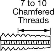 McMaster 2521A671 Uncoated High-Speed Steel Tap Taper Chamfer, 1"-12 Thread Size, 2-1/2" Thread Length