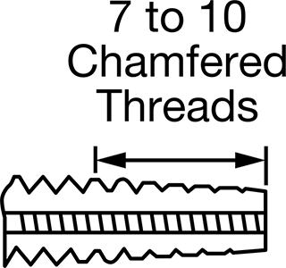 McMaster 2521A671 Uncoated High-Speed Steel Tap Taper Chamfer, 1"-12 Thread Size, 2-1/2" Thread Length
