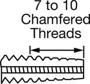 McMaster 26035A225 Carbon Steel Tap Taper Chamfer, 1 - 3/8" - 12 Thread Size, 3" Thread Length - Redwood.KV26035A225