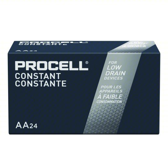 Duracell PC1500BKD Battery AA, Everyday, Alkaline, 1.5V DC, Procell Constant, 24 PK