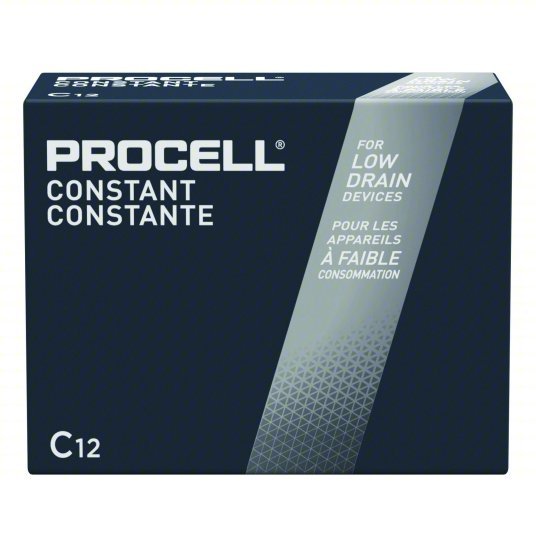 Duracell Procell PC1400 Battery C, Everyday, Alkaline, 1.5V DC, Procell Constant, 12 PK