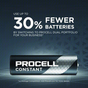 Duracell PC1500BKD Battery AA, Everyday, Alkaline, 1.5V DC, Procell Constant, 24 PK