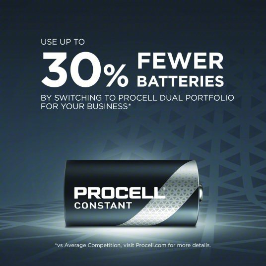 Duracell Procell PC1400 Battery C, Everyday, Alkaline, 1.5V DC, Procell Constant, 12 PK