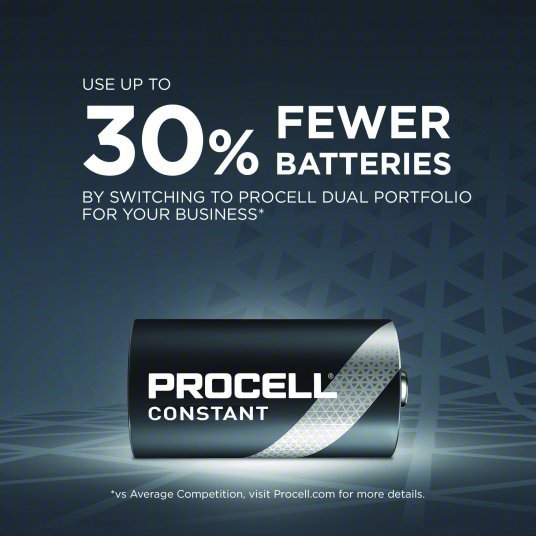 Duracell Procell PC1300 Battery D, Everyday, Alkaline, 1.5V DC, Procell Constant, 12 PK