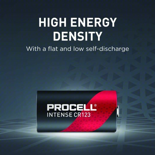 Duracell PL123 Battery 123 Battery Size, Lithium, 1,600 mAh Capacity, 3V DC, 12 PK