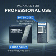 Duracell Procell PC1400 Battery C, Everyday, Alkaline, 1.5V DC, Procell Constant, 12 PK
