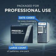 Duracell Procell PC1300 Battery D, Everyday, Alkaline, 1.5V DC, Procell Constant, 12 PK