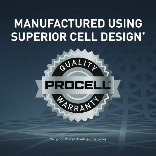 Duracell Procell PC1400 Battery C, Everyday, Alkaline, 1.5V DC, Procell Constant, 12 PK