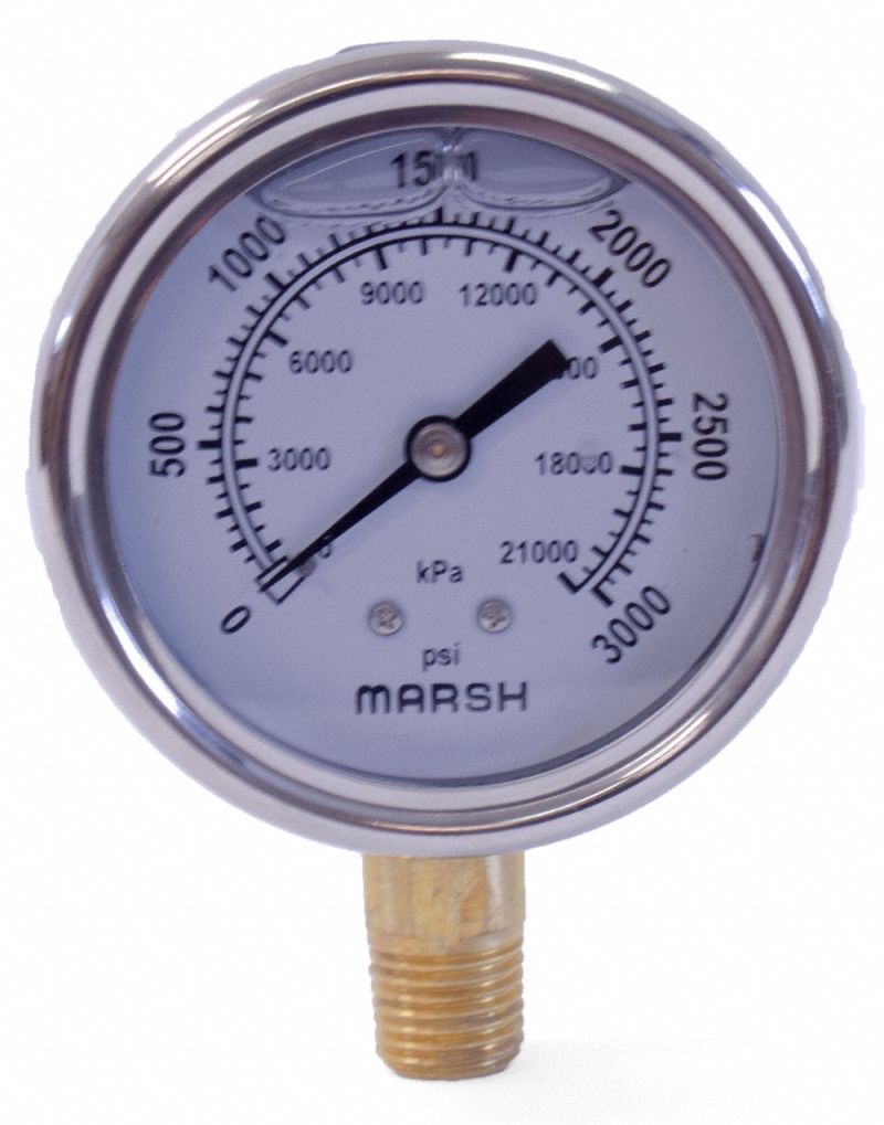 Marsh J7682P Compound Pressure Gauge