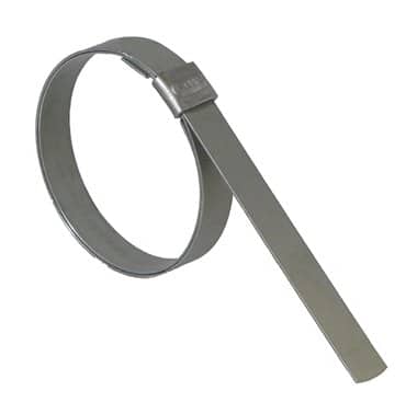 Band-It JS2429 JS Style Band Clamp 201 Stainless Steel, 9/16 in – 3/4 in Clamping Dia, Lip-Lock, 1/4 in Band Wd