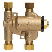 Watts 3/8 LFUSG-B M3 Thermostatic Mixing Valve Lead Free Brass, 3/8 in Inlet Size, Compression Inlet