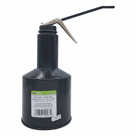 Lubrimatic 50-583 Oiler Pistol Operator, 1 qt Overall Capacity, Rigid, 6 in Spout Lg, 9 in Can Ht