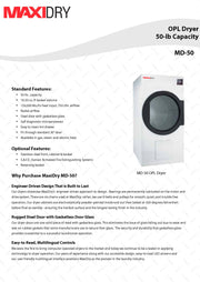 MaxiDry MDE50MDT 50 lbs Electric Heated Dryer, Manual