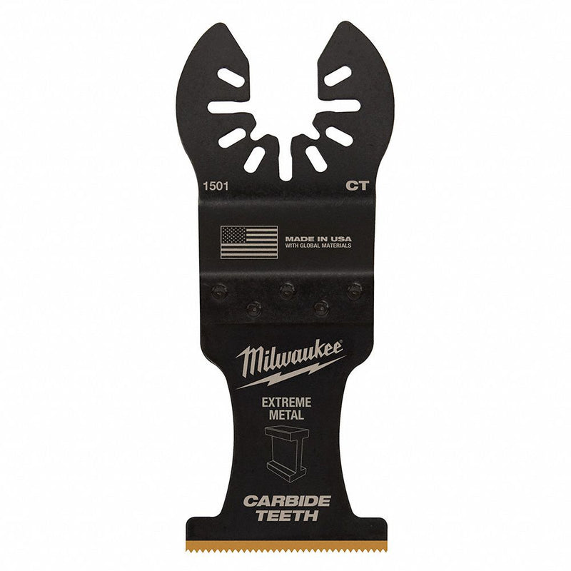Milwaukee 49-25-1503 OPEN-LOK Oscillating Multi-Tool Blade, 1-3/8 in, Bi-Metal Carbide, Straight Cut, Metal-Cutting, 3 PK